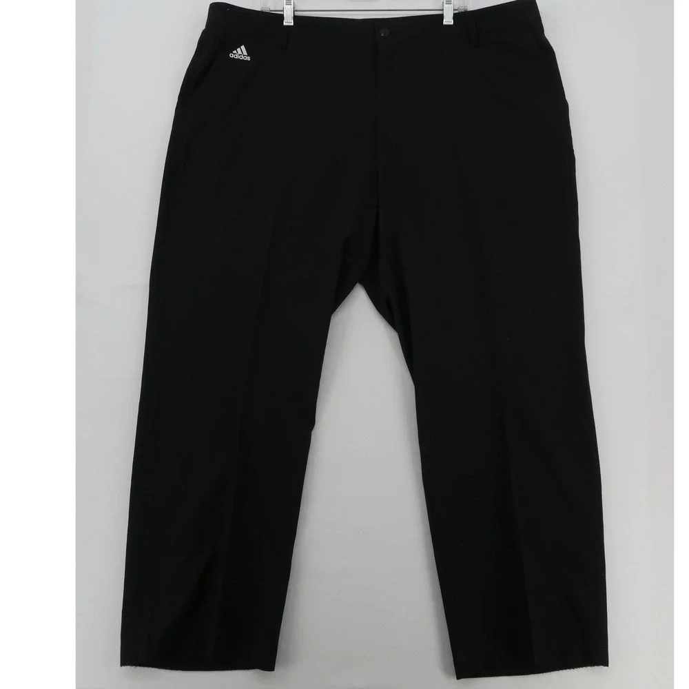 Adidas Climalite Mens Golf Pants Black Flat Front 42x30 RN 88387